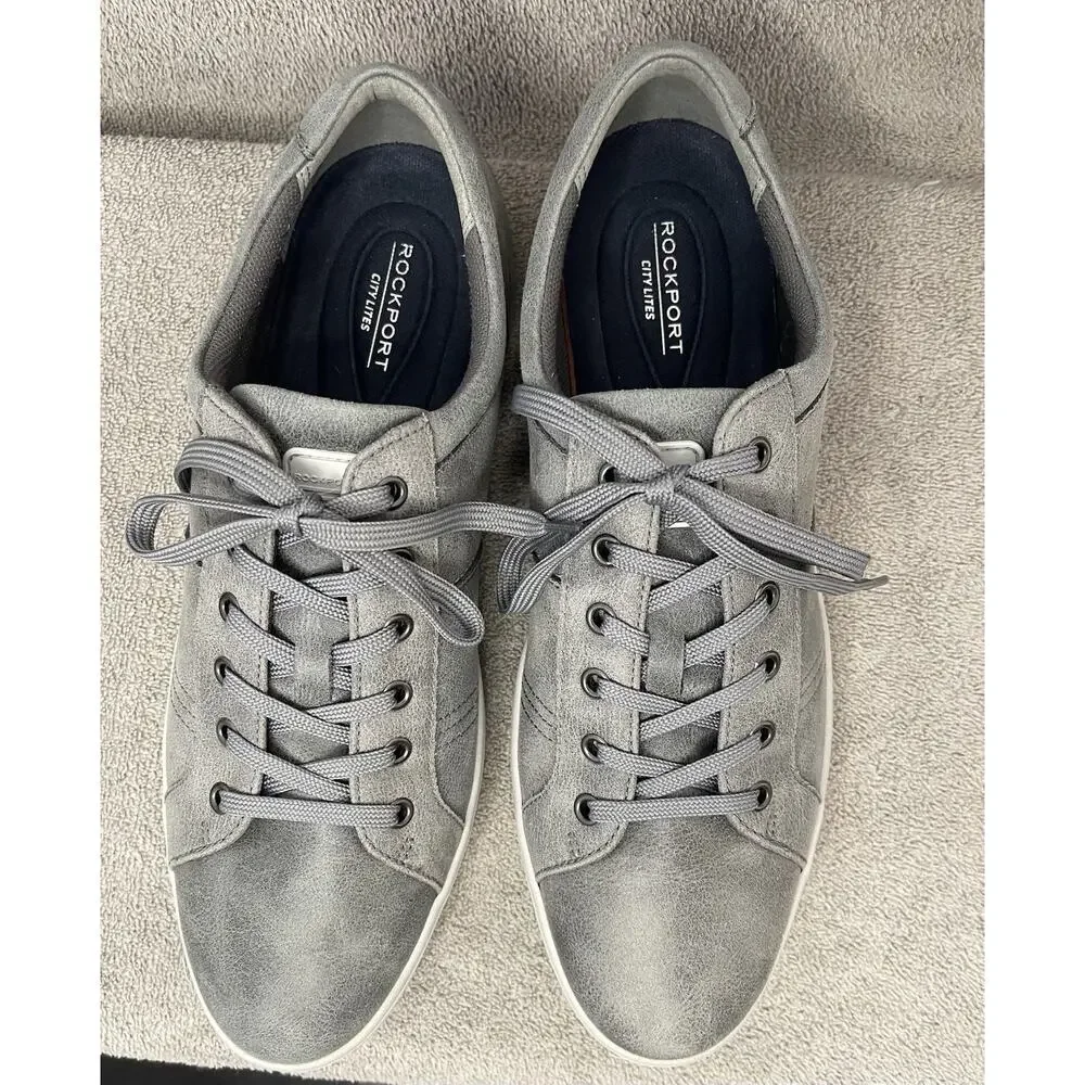 Rockport City Lites Men's Size 11.5 Casual Strip Up Gray Sneakers